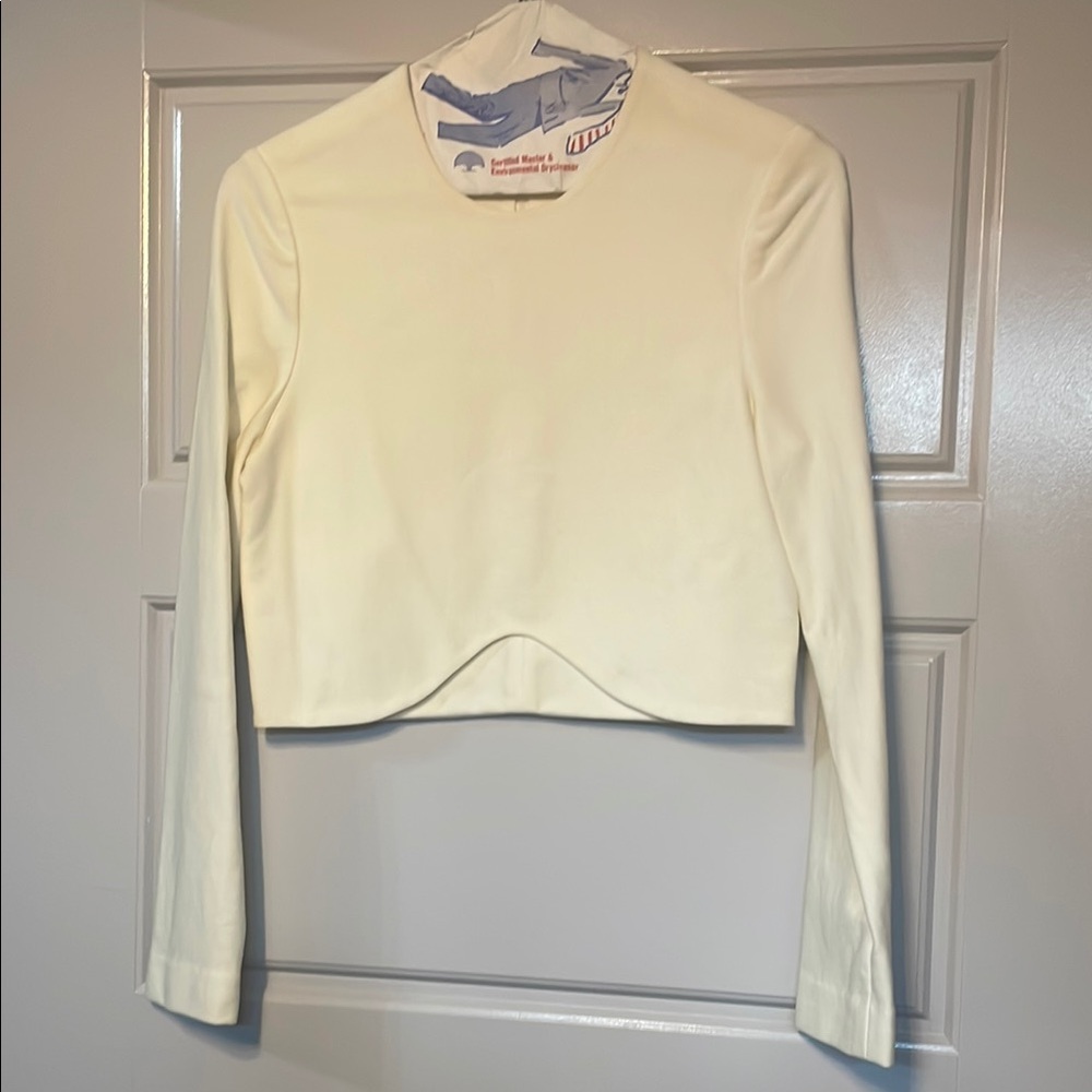 Blaque Label Cream Long Sleeve Fitted Crop